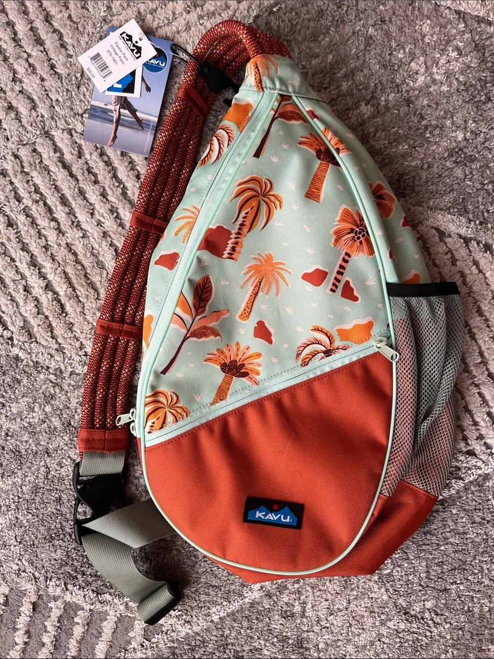 NWT Kavu Paxton Pack Vintage Palm Print Outdoor Gorpcore Hiking Active Camping